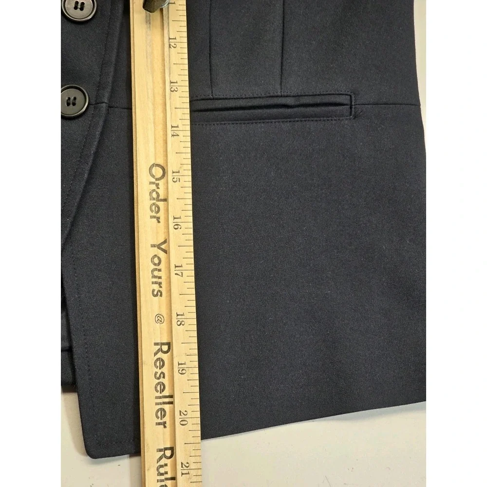 ANN TAYLOR Single‎ Breasted Blazer Womens 2P Lapel Neck Long Sleeve Buckle Blue
